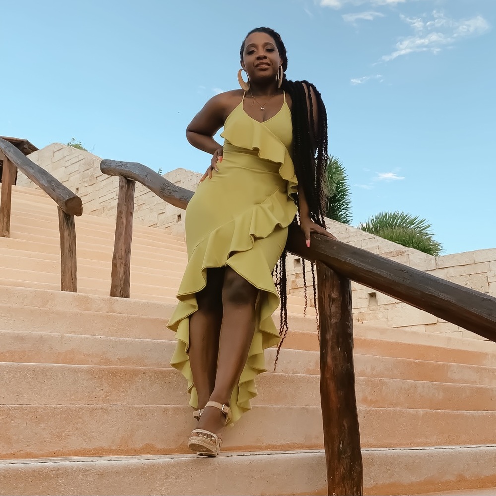 XTAREN Chartreuse Cocktail Dress